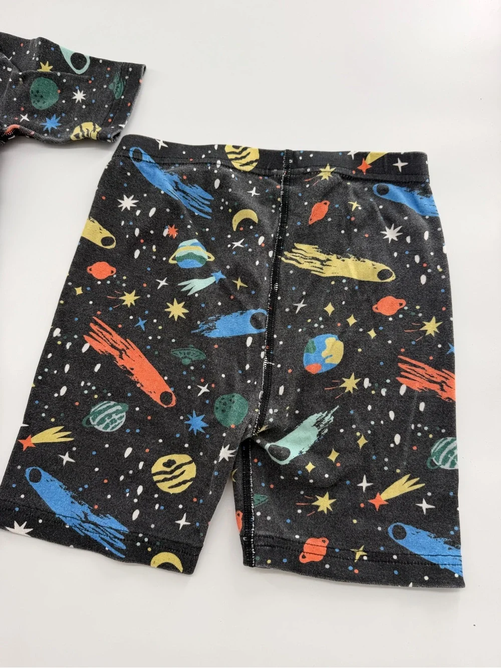 Hanna Andersson Black Long John Short Sleeve Shorts Set 3pc Black Interstellar
